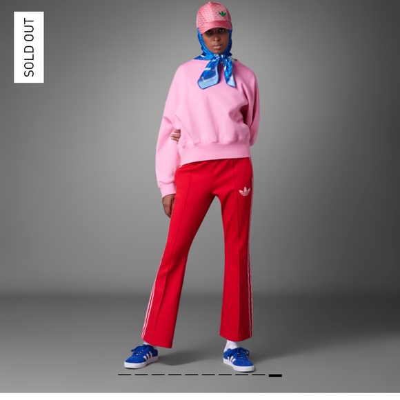 Adidas Red Track Pants with White Stripes - Picture 3 of 14